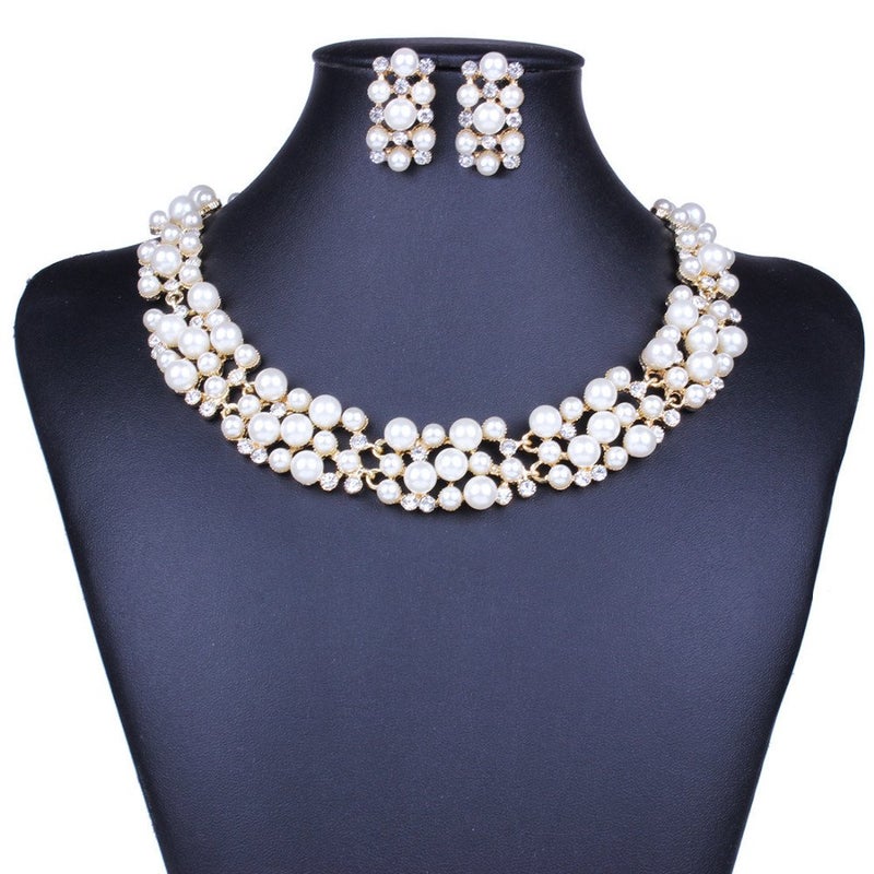 Shining Diva Fashion Jewellery Pearl Necklace Set with Earrings for Women and Girls (Golden) (rrsd8484s) - Image 5