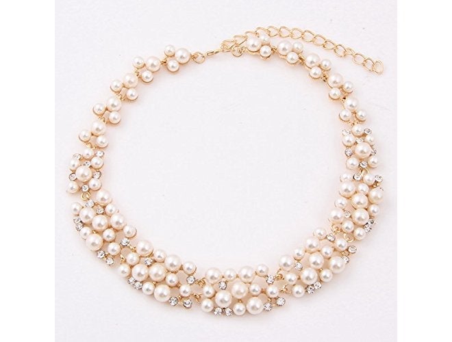 Shining Diva Fashion Jewellery Pearl Necklace Set with Earrings for Women and Girls (Golden) (rrsd8484s) - Image 2