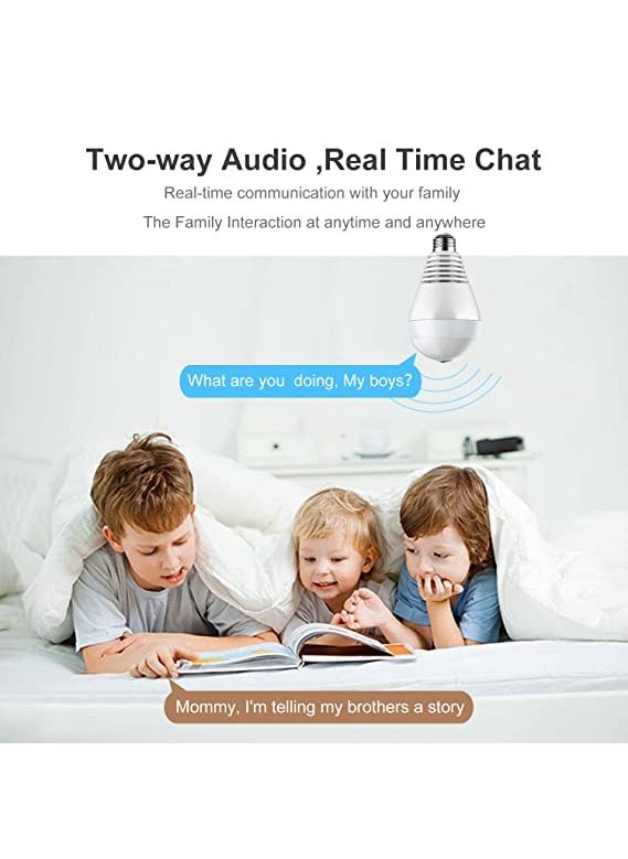 JKPlus JKPlus 1080P HD WiFi Bulb Light Wireless IP WiFi CameraFish Eye 360 Degree Panoramic Mini Lamp IR CCTV Home Security Camera Bulb Camera  - Image 5