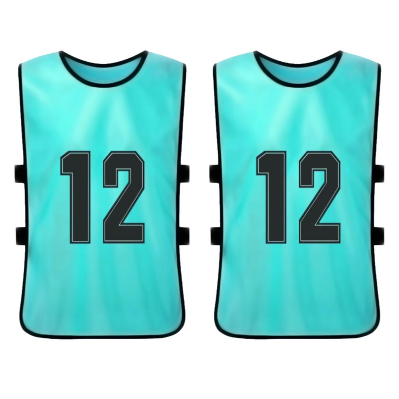 12PCS Kid's Football Pinnies Quick Drying Soccer Jerseys Youth Sports Scrimmage Basketball Team Training Numbered Bibs Practice Sports Vest - Image 2