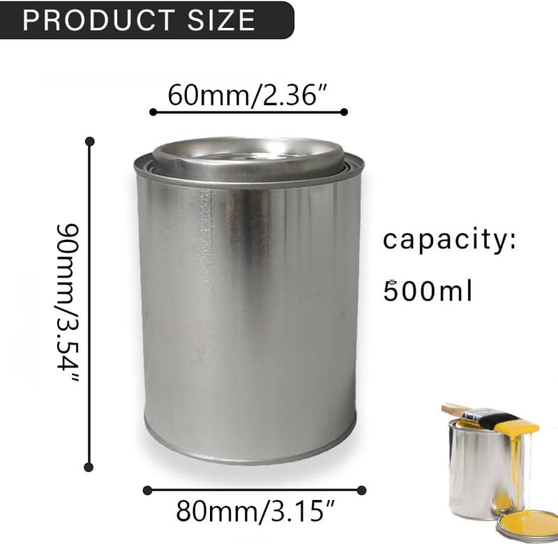 DDRAUY 2 Pack Empty Metal Paint Cans with Lids,Empty Pint Paint Cans with Lids for Leftover Paint,Paint Storage Containers for DIY and Paint Storage and More - Image 2