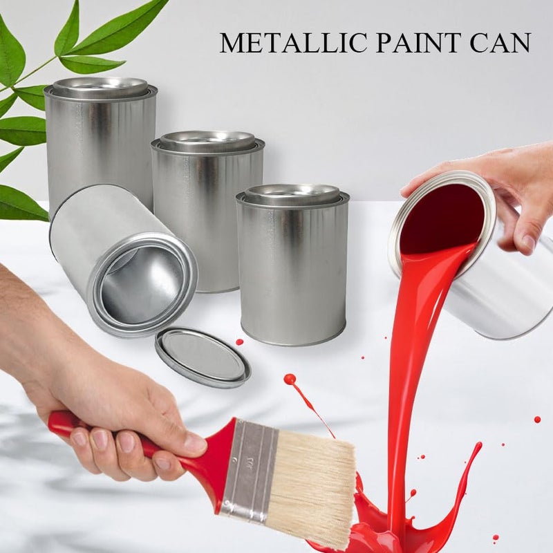 DDRAUY 2 Pack Empty Metal Paint Cans with Lids,Empty Pint Paint Cans with Lids for Leftover Paint,Paint Storage Containers for DIY and Paint Storage and More - Image 5