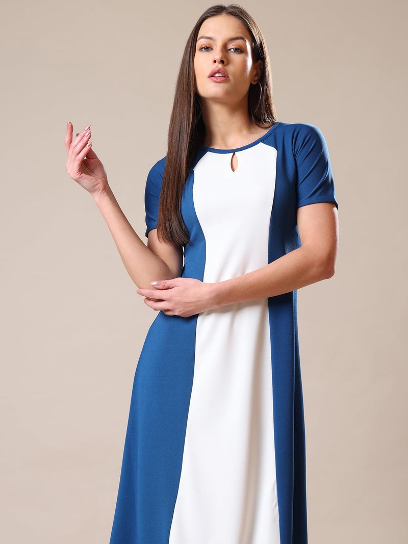 PURVAJA Women’s A-Line Midi Dress (Bely-178_Dark Blue_X-Large) - Image 5