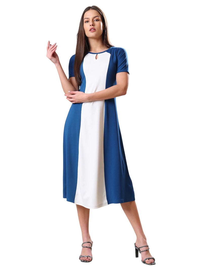 PURVAJA Women’s A-Line Midi Dress (Bely-178_Dark Blue_X-Large) - Image 1