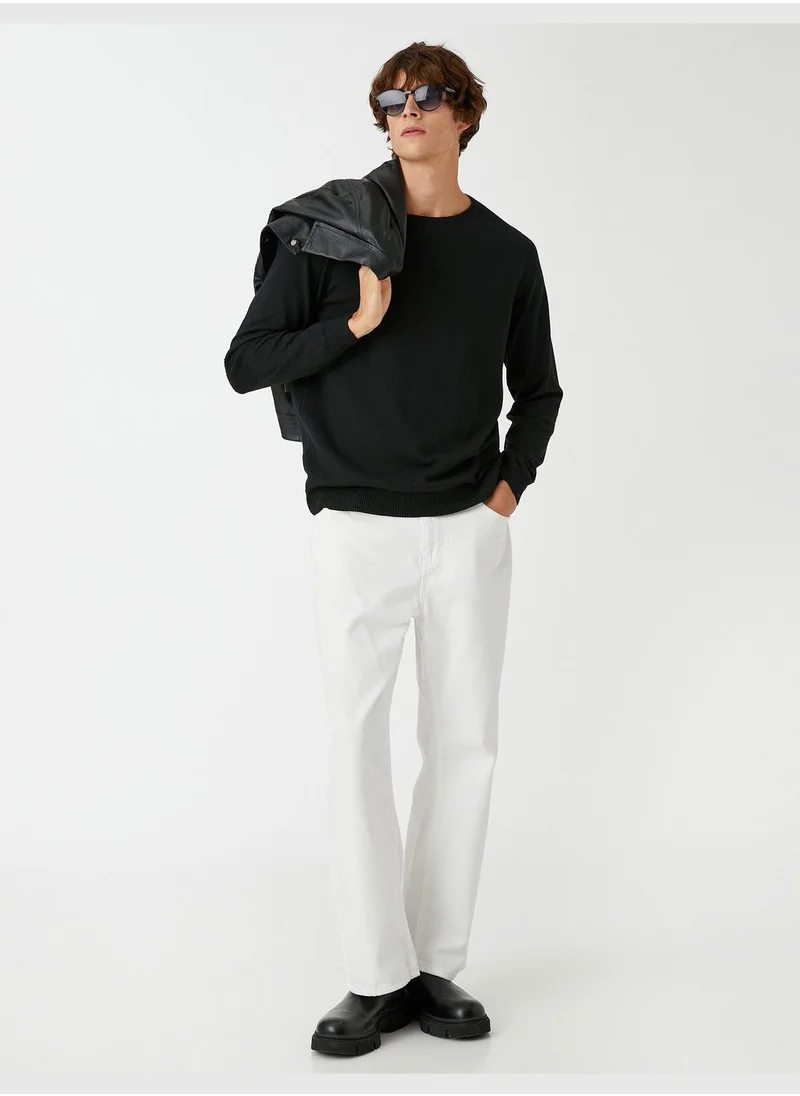 KOTON Basic Knitwear Sweater Crew Neck Slim Fit