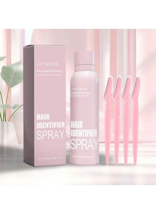 Jaysuing Jaysuing Hair Identifier Spray 100ml for All Skin Types with Free Face Shaving Razors for Women and Men Facial Hair Remover Free Hair Detection Spray  - Image 2