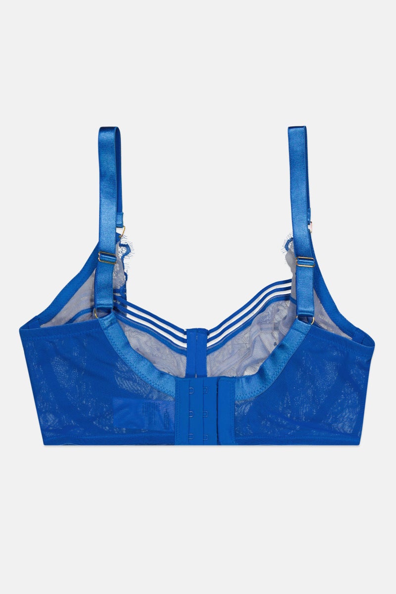 Figleaves سوتيان نسائي مزخرف بدون حشوة، أزرق - Image 2