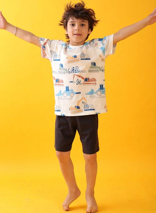 Anthrilo Anthrilo All-Over Print Short Sleeve T-Shirt and Shorts Set