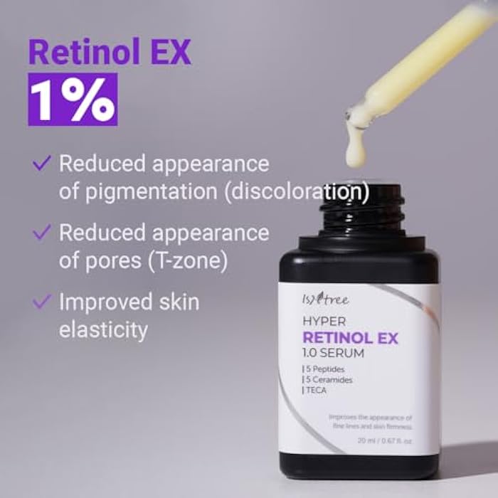 ISNTREE Hyper Retinol EX 1.0 Serum 20ml | 5 Peptides | 5 Cermaides | Helps Reduce Fine Lines - Image 4