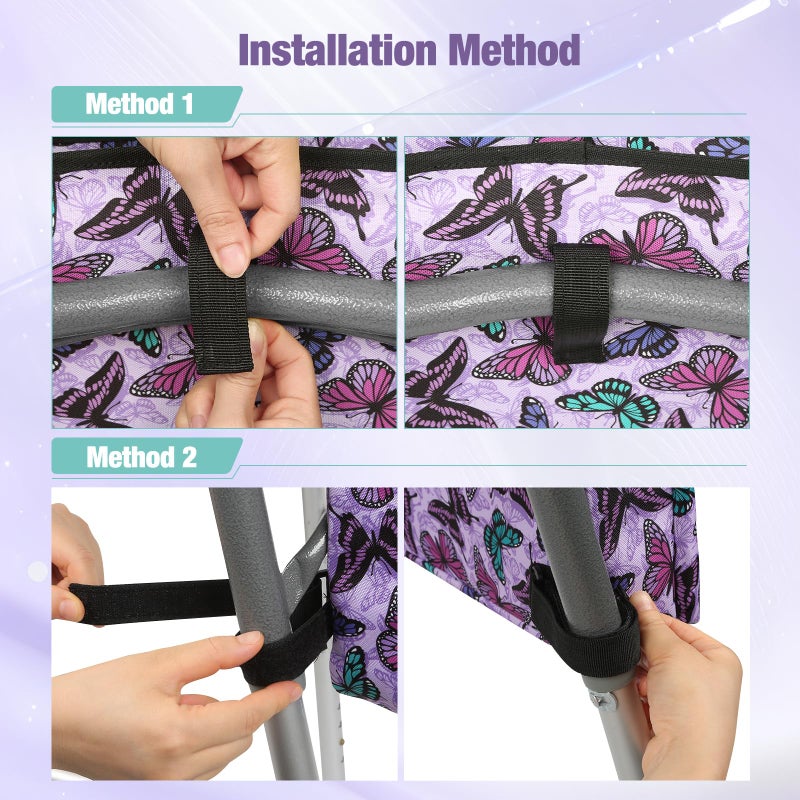 ZHCHG Walker Bag with Cup Holder, Walker Accessories for Seniors Detachable, Foldable Walker Basket with Big Capacity, Best Gift- Purple (Not Fit Rollator Walkers) - Image 5