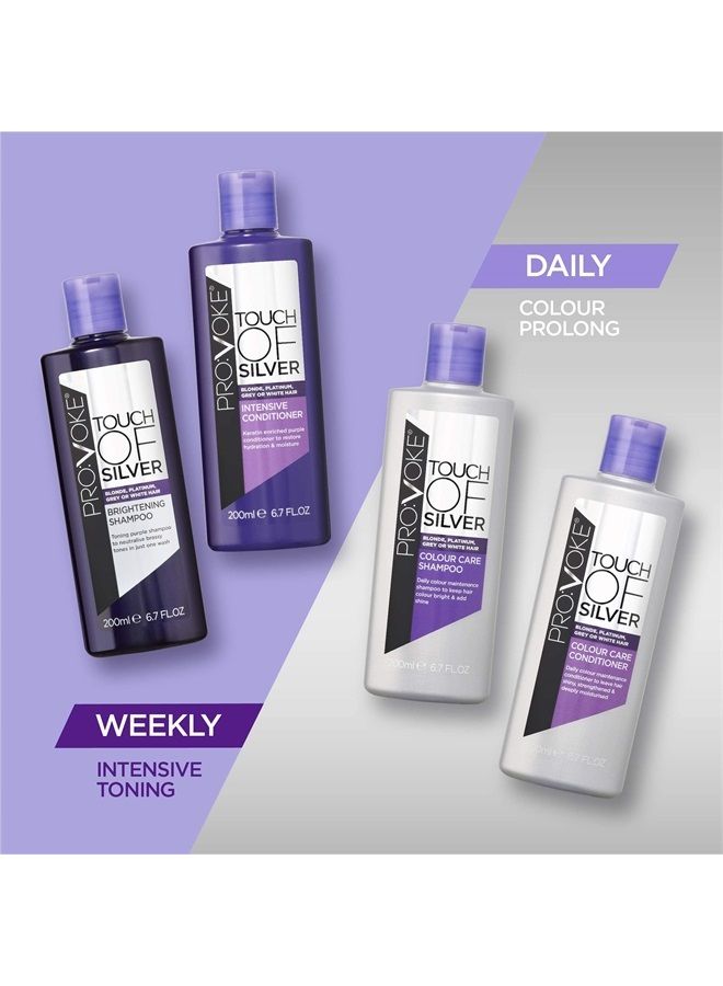 Provoke Touch of Silver Colour Care Conditioner 200 ml, Keep Coloured Hair Deeply Moisturised Silky and Smooth, Helps Eliminate Brassy and Yellow Tones, Correcting Pigments to Keep That Salon Colour - Image 4