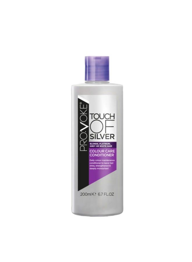 Provoke Touch of Silver Colour Care Conditioner 200 ml, Keep Coloured Hair Deeply Moisturised Silky and Smooth, Helps Eliminate Brassy and Yellow Tones, Correcting Pigments to Keep That Salon Colour - Image 1