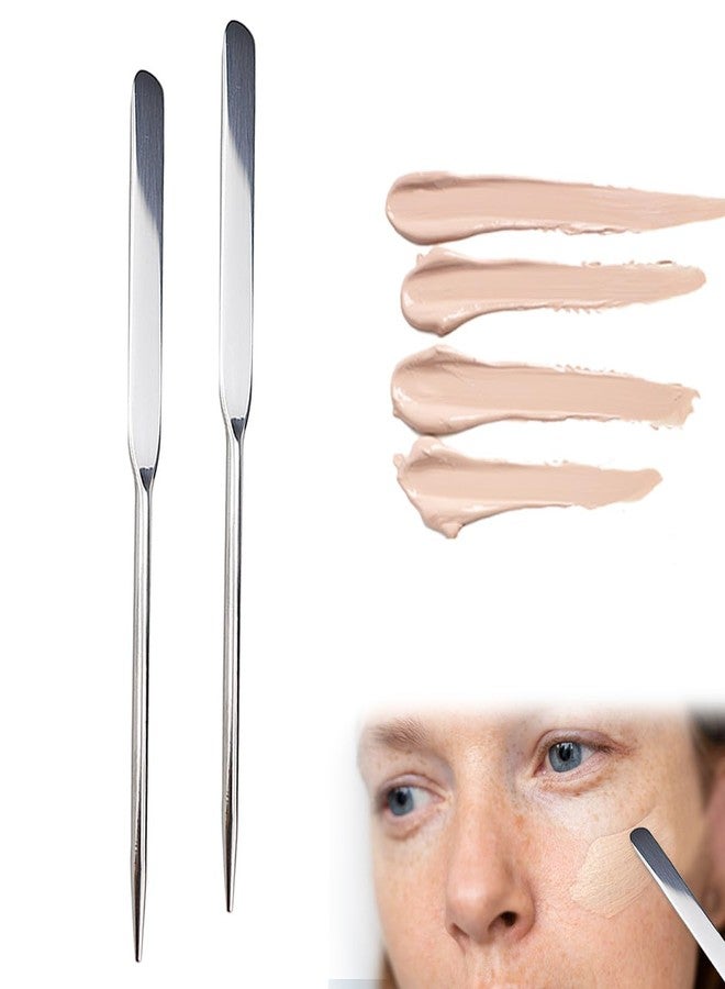 DOERDO DD 2PCS Makeup Spatula, Stainless Steel Foundation Spatula, Makeup Stirring Rod Tool for Nail Art Face Makeup, 6.4Inch - Image 1