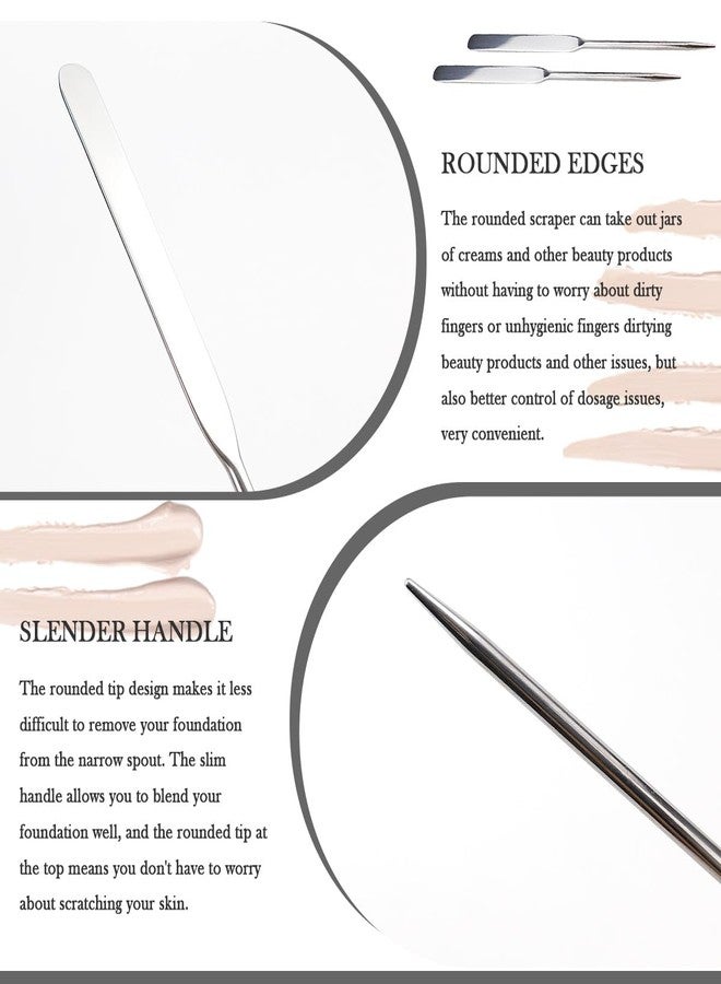 DOERDO DD 2PCS Makeup Spatula, Stainless Steel Foundation Spatula, Makeup Stirring Rod Tool for Nail Art Face Makeup, 6.4Inch - Image 3