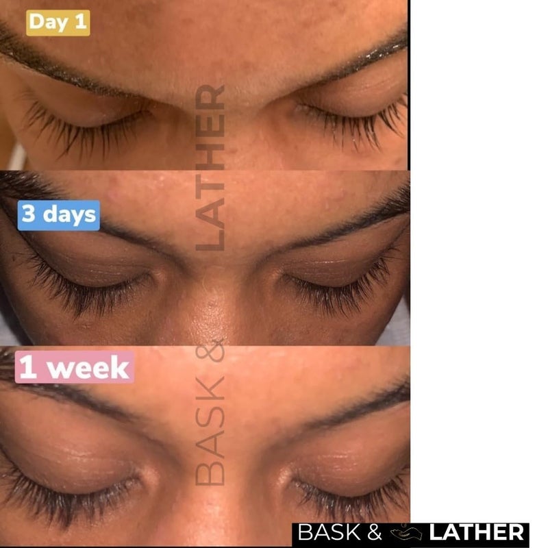 Bask & Lather Lash Serum with Castor Oil & Jojoba Oil For Thicker, Fuller & Longer Looking Eyelashes and Eyebrows, Conditioning and Enhancing Eyelash Growth Serum with Brush Applicator, 3 Month Supply - Image 3