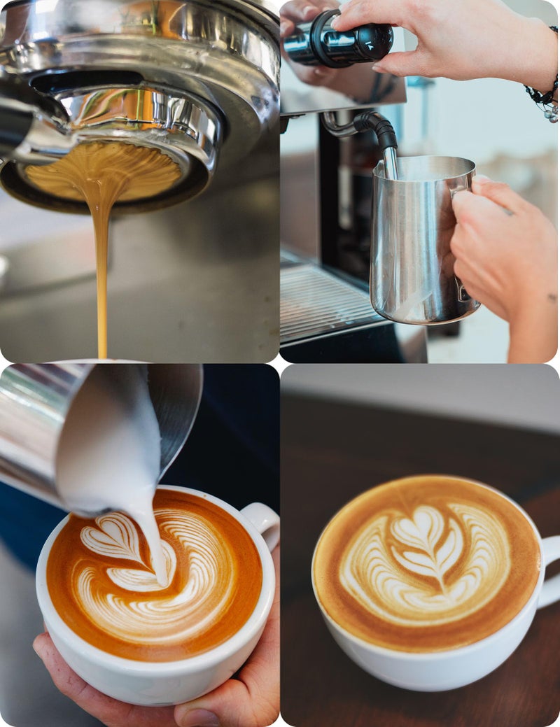Adorever Milk Frothing Pitcher, 12oz Stainless Steel Milk Frother Cup Steaming Pitcher, Cappuccino Espresso Accessories Coffee Bar Barista Tools, Steamer Cup Milk Jug with Latte Art Pen, Matte Steel - Image 4