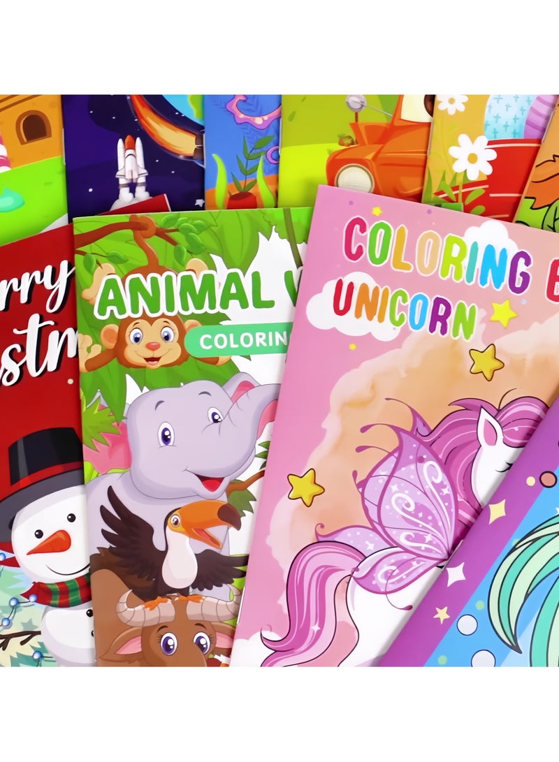 Mr. Penda 7 Pcs Coloring Books for Kids with 2 Pcs Stacking Crayons Set, Mini Coloring Books, Bulk Small Activity Books, For Birthday Party Gifts Goodie Bags Stuffers Travel (Multicolour) - Image 5