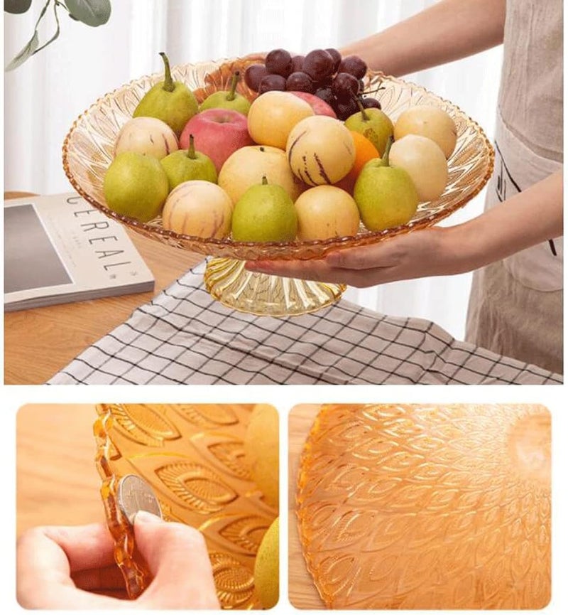 Suicune Decorative Pedestal Bowl,Dessert Display Stand Dish Holder,Snacks Fruit Basket Bowl for Farmhouse Kitchen Breads Snacks Home Ornaments - Image 3