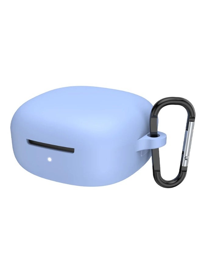 Soft Silicone Cover For xiaomi redmi buds 6 Play Case With Hook Antifall Protective Sleeve Accessories (Light Blue)