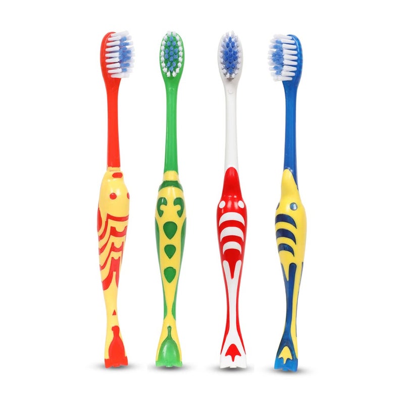 MAXI Goldie Kids Soft Toothbrush for 2+ Years, Multicolor (Pack of 4) - Image 1