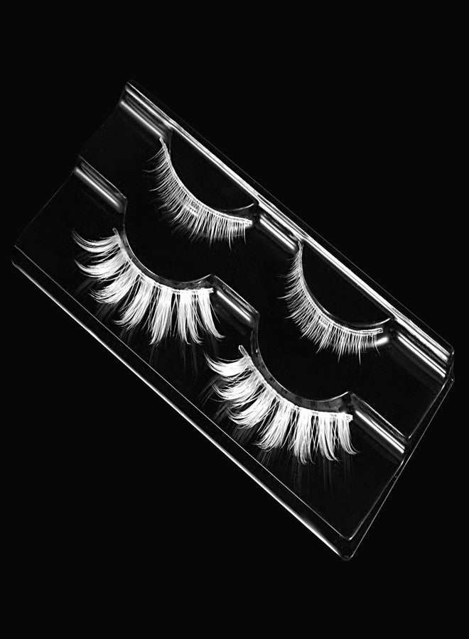 HaiFafafaing 4 Pairs Halloween White Eyelashes White Lashes Cosplay 3d Anime False Eyelashes Natural Makeup Looking For Halloween Masquerade Party Eyelash Extension Tools - Image 1