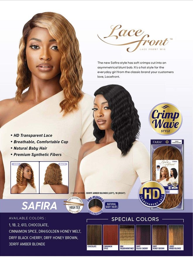 Outre Lace Front Wig Pre Plucked Lace Parting Natural Baby Hairs HD Transparent Crimp Wave Style SAFIRA (613) - Image 4