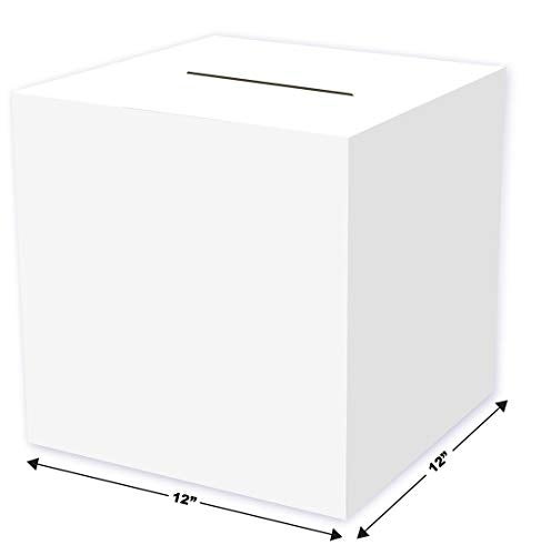 Beistle White Card Box Holder for Weddings, Baby Shower, Birthday and Graduation Celebrations 12" x 12" - Image 2