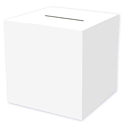 Beistle White Card Box Holder for Weddings, Baby Shower, Birthday and Graduation Celebrations 12" x 12" - Image 1