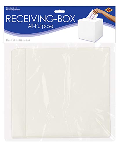 Beistle White Card Box Holder for Weddings, Baby Shower, Birthday and Graduation Celebrations 12" x 12" - Image 4