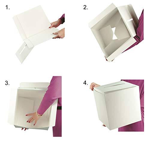Beistle White Card Box Holder for Weddings, Baby Shower, Birthday and Graduation Celebrations 12" x 12" - Image 5