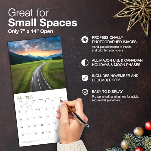 MICASA PRESS Serenity with Inspirational Quotes 2026 Mini Wall Calendar 12 Month | 7" x 14" Open | Thick & Sturdy Paper | Giftable | Zen Nature Calendar 2026 - Image 5