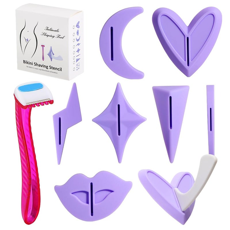 KDIMSY Pubic Hair Stencils Women Bikini Privates Shaving Stencil For Women Intimate Pubic Hair Trimmer With 7 Shapes Perfect For Bikini Area Shaping And Styling - Image 1