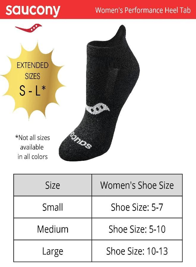 saucony Saucony Women's Performance Heel Tab Athletic Socks (8 & 16, Grey Assorted (8 Pairs), Shoe Size: 5-10  - Image 2