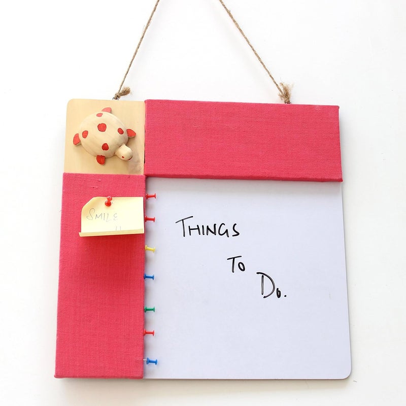 IVEI Wood Combination Board with Pin Board & Whiteboard Best Gift for Home, Office, School | Office Wall Accessories | Utility Boards (Turtle - Pink) - Image 5