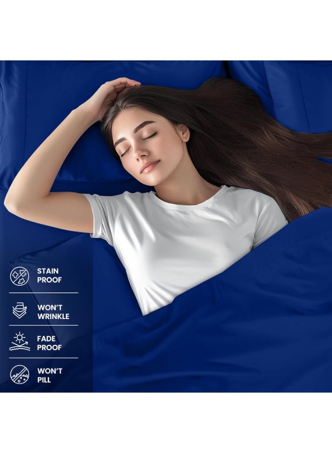 Utopia Bedding Queen Sheet Set â€“ 4 Piece Bed Sheets for Queen Size Bed, Soft and Breathable Microfiber, Includes 1 Fitted Sheet, 1 Flat Sheet and 2 Pillowcases (Royal Blue) - Image 3