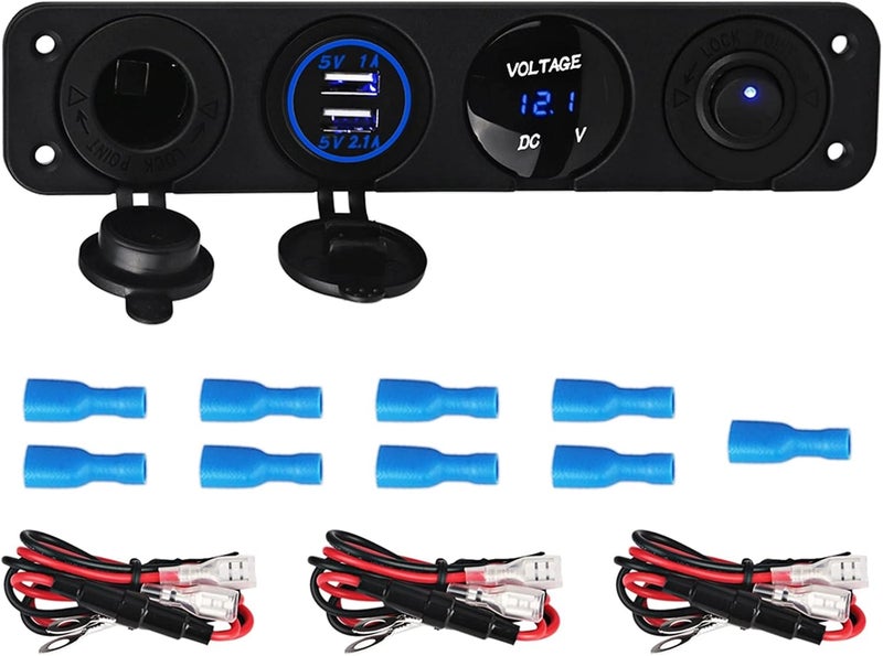 Wivplex 12V Marine Switch Panel with Dual USB Charger - Image 3