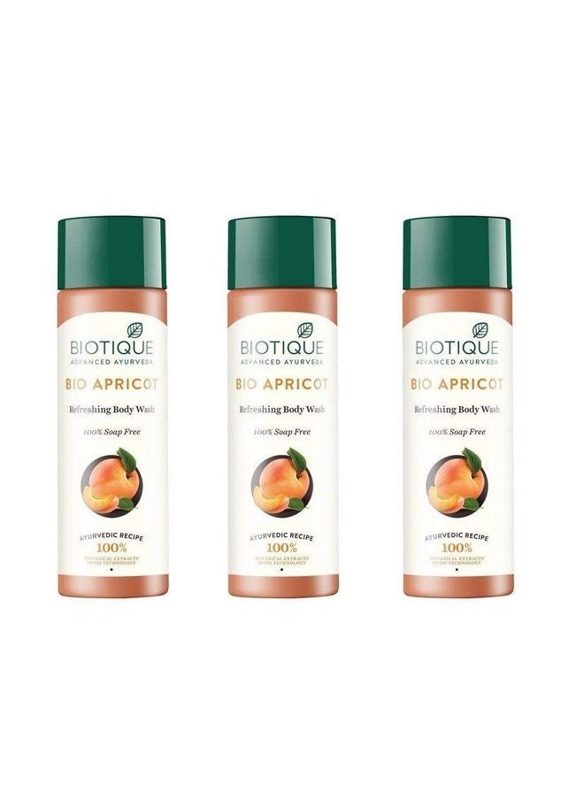 Biotique Bio Apricot Refreshing Body Wash (190 Ml) Pack Of 3  - Image 1