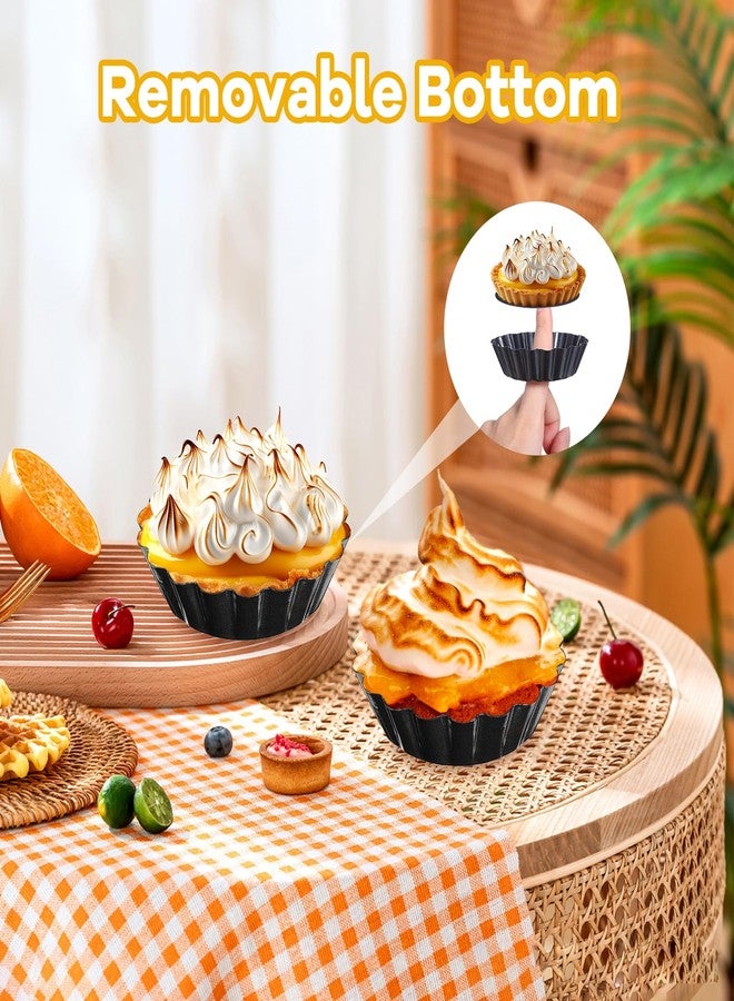 mekueeex 20 Packs Mini Tart Pans Removable Bottom 3 Inch Tart Pan Round Fluted Nonstick Quiche Pie Pan Loose Bottom for Tartlets Dessert Baking - Image 4