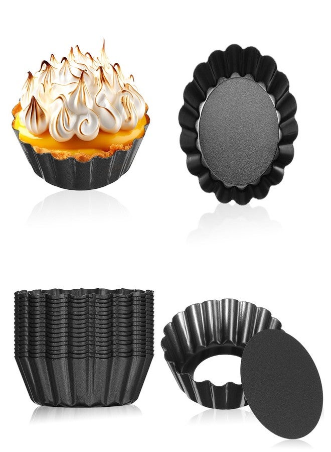 mekueeex 20 Packs Mini Tart Pans Removable Bottom 3 Inch Tart Pan Round Fluted Nonstick Quiche Pie Pan Loose Bottom for Tartlets Dessert Baking - Image 1
