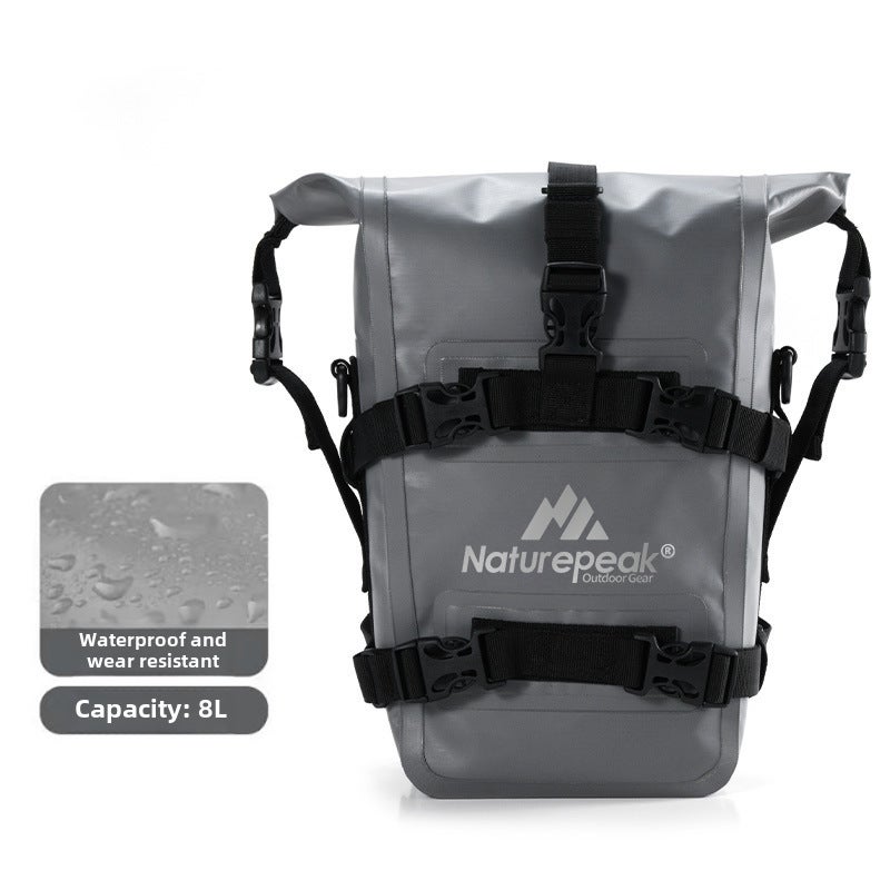Generic Motorcycle Crash Bar Side Bags, Multi-Function, PVC Waterproof Riding Backpack Grey