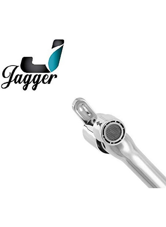 Jagger Mark Stainless Steel Long Body taps for Bathroom and Kitchen taps with Chrome Finish and Quarter Turn Fitting with Wall Flange and Teflon Tape (Set of 2) - Image 3