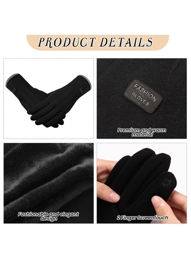 Loiyadn Gloves for Cold Weather - Winter Gloves for Women, 3 Pairs Elastic Cuff Touchscreen Texting Womens Gloves, Black, One size - Image 2