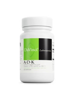Davinci DaVinci Labs ADK - Helps Support Bone, Heart & Immune Health* - Dietary Supplement with Vitamins A, D3 & K2 (as MK-7) - Vegetarian, Gluten Free & Soy Free - 60 Capsules  - Image 1