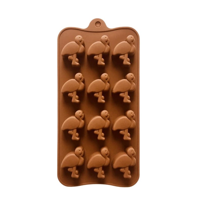 MoldBerry MoldBerry Number Chocolate Mould Silicone 12 Cavity Flamingo Bird Shape Candy Mold Baking Tools for Cake Decoration Chocolate Ice JellO Candle Pack of 1 Multi Color - Image 5