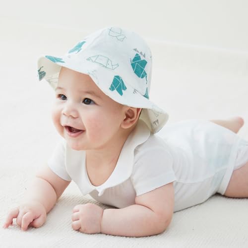 pureborn Baby Hat Newborns Boys Girls Spring Summer Sun Hats Bucket Breathable Cotton Elephant 0-3 Months - Image 2