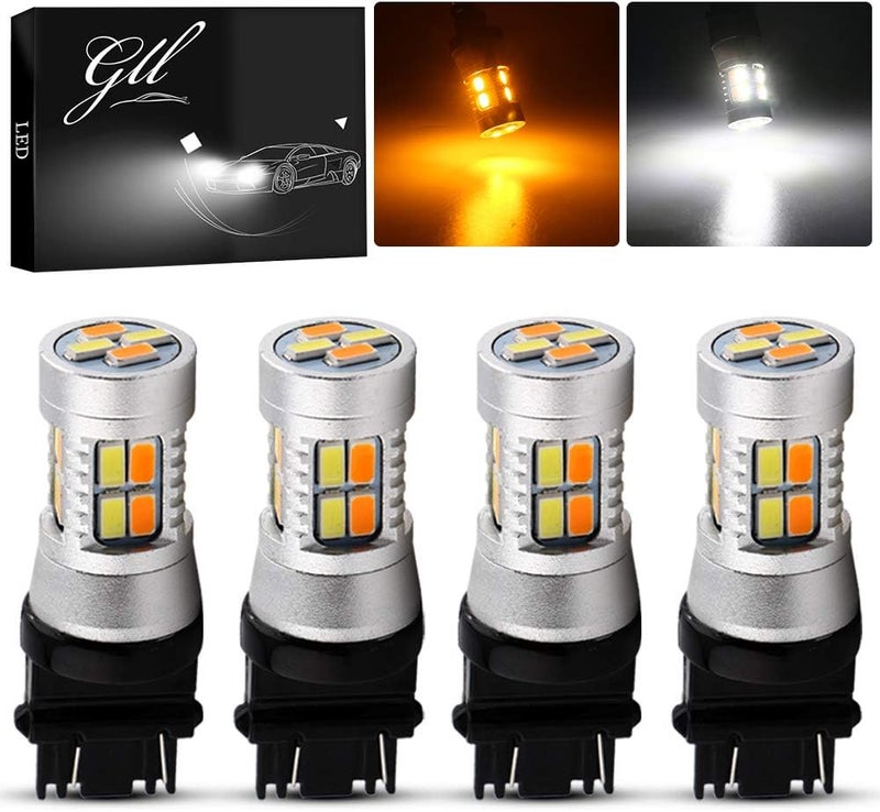 Grandview 3157 Amber/White Switchback Turn Signal LED Light Bulbs 12V LED Replacement Light 3457 3155 4057 4057 3047 3057-4pcs - Image 1