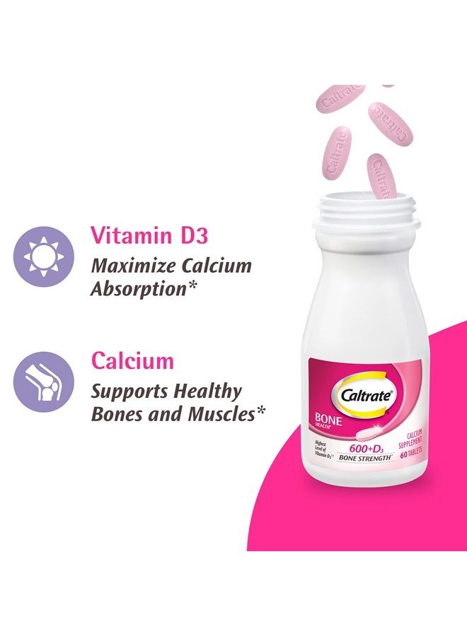 Caltrate 600 Plus D3 Calcium and Vitamin D Supplement Tablets, Bone Health Supplements for Adults - 60 Count  - Image 5