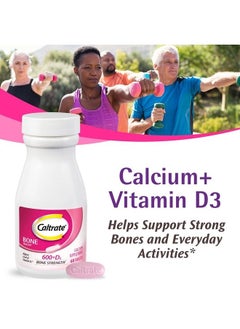 Caltrate 600 Plus D3 Calcium and Vitamin D Supplement Tablets, Bone Health Supplements for Adults - 60 Count  - Image 2