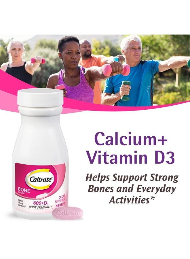 Caltrate 600 Plus D3 Calcium and Vitamin D Supplement Tablets, Bone Health Supplements for Adults - 60 Count  - Image 2