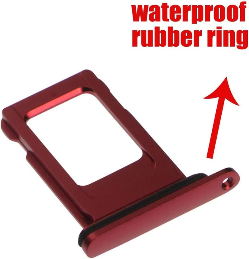 Perzework SIM Card Tray Holder Slot Replacement for iPhone 11 (Red) with Waterproof Rubber Ring and Eject Pin (Single Sim Version) - Image 2